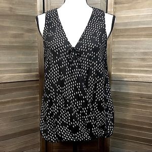 LUSH Sleeveless Wrap Front Top with High-Low Hem, Large